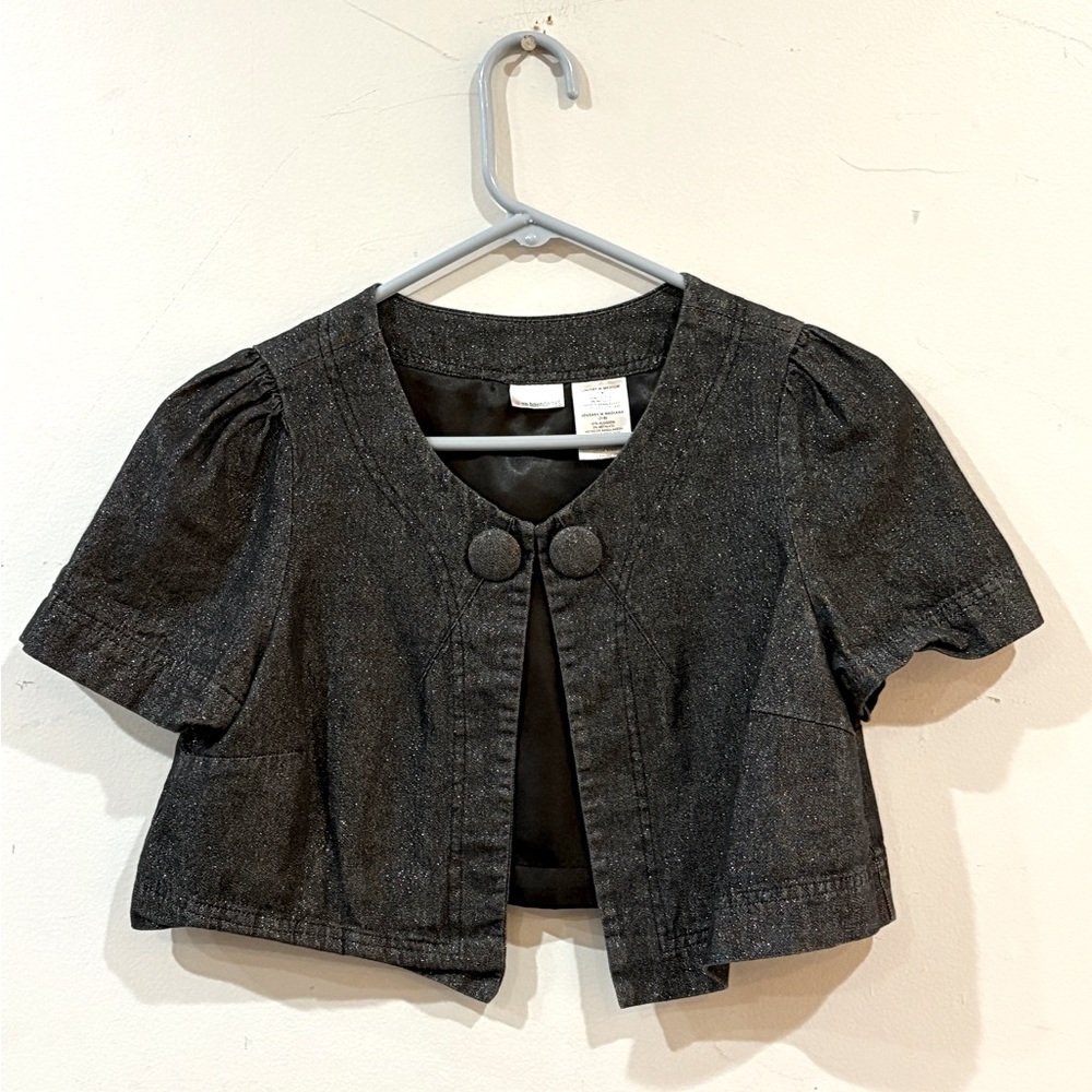 Chic NO BOUNDARIES Navy Short-Sleeve Denim Swing Jacket
